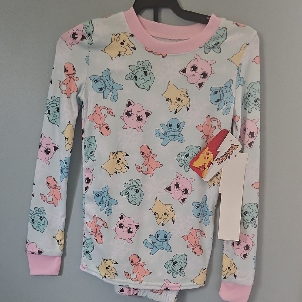 Pokemon Pastel Character Pajama Top - Pink Trim